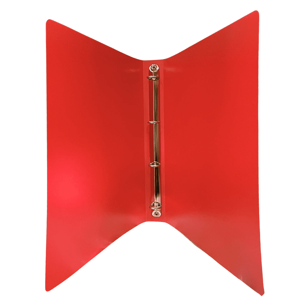Caiet mecanic 4 inele - D25mm, coperti flexibile PP, Optima Flex - rosu - imagine 3