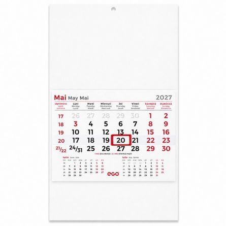 CALENDAR PERETE TRIPTIC 1M 12 FILE 320*480MM EGO