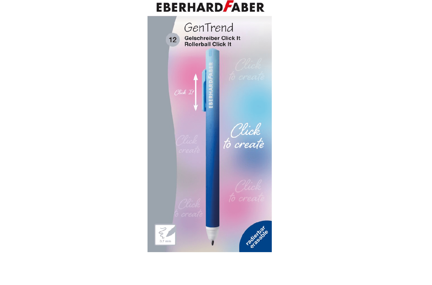 ROLLER 0.7 MM ALBASTRU ERASE-IT CLICK ALBASTRU-BLEUMARIN EBERHARD FABER