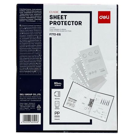 FOLIE PROTECTIE A4 CRISTAL 80 MIC 100/CUT DELI